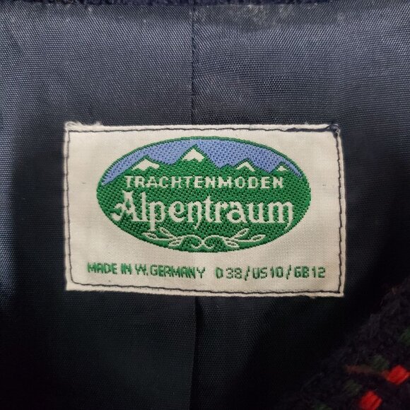 Vintage Trachtenmoden Alpentraum Wool Cardigan Jacket Womens 10 - Picture 6 of 13